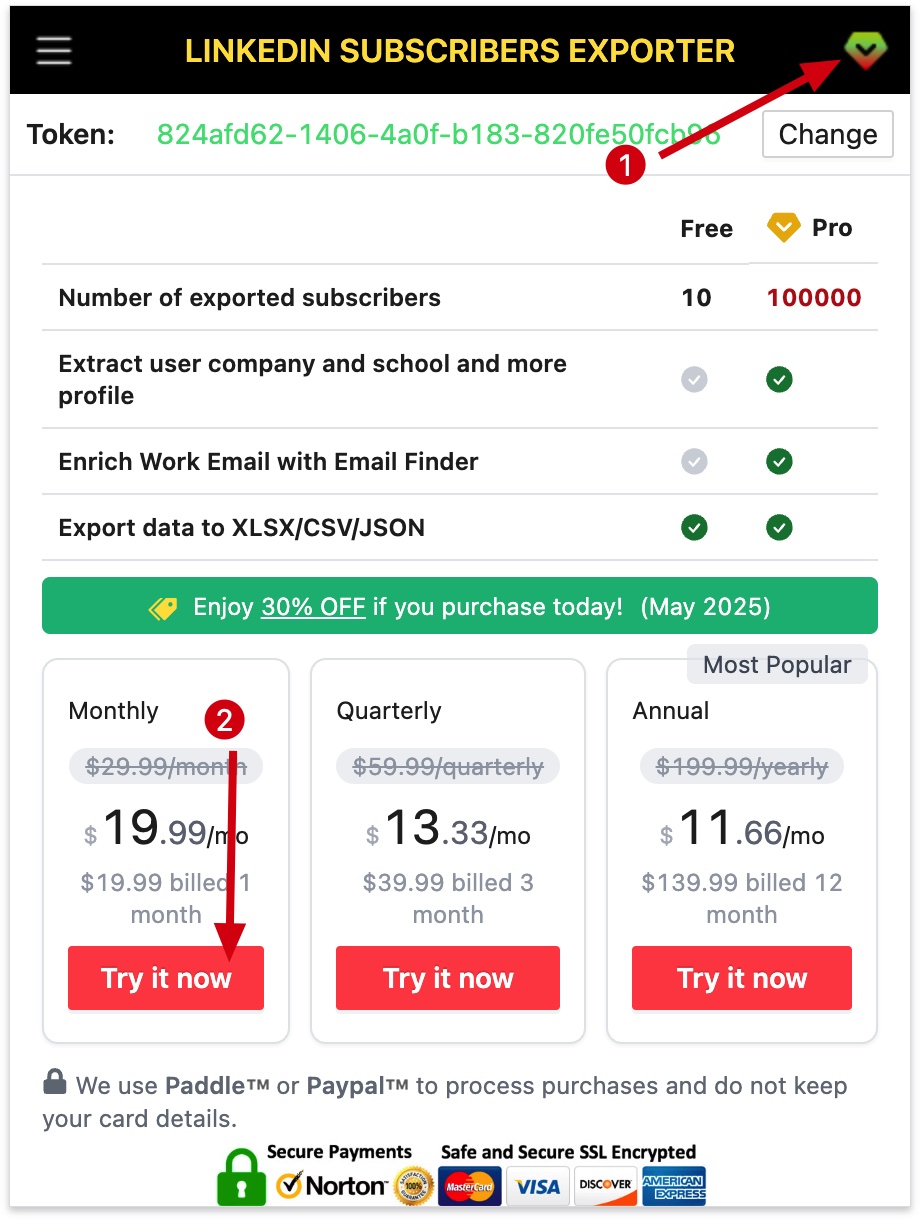 LinkedIn Subscribers Exporter chrome extension subscribe pro